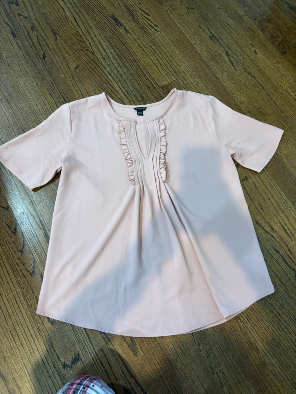 Ann Taylor Blush Pink Pleated Front Sleeveless Top